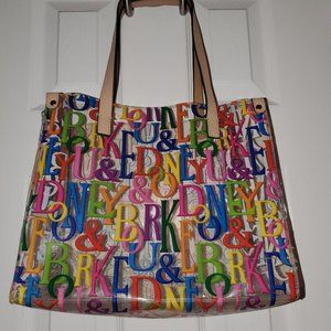 Vintage Dooney and Burke Clear "Doodle" Medium Tote